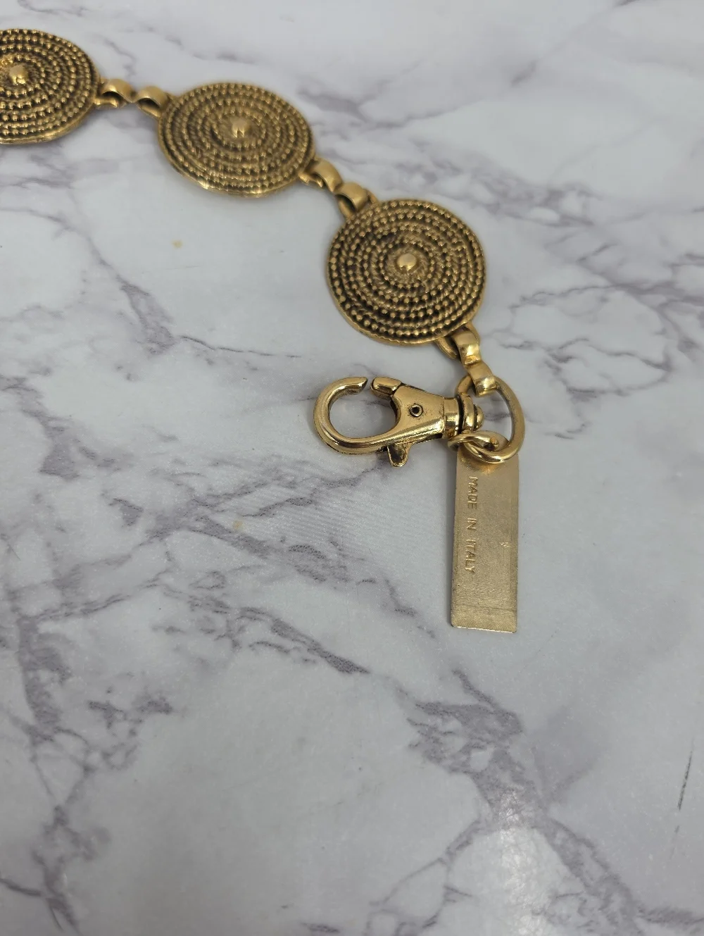 Vintage Italian Gold Medallion Chain Belt - Picture 7 of 9